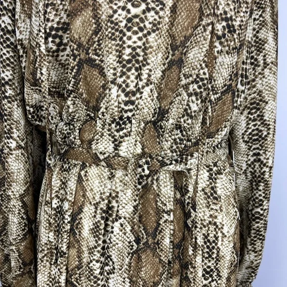 Emma & Michele gorgeous boho snakeskin print long sleeve dress women’s size M - Picture 9 of 17